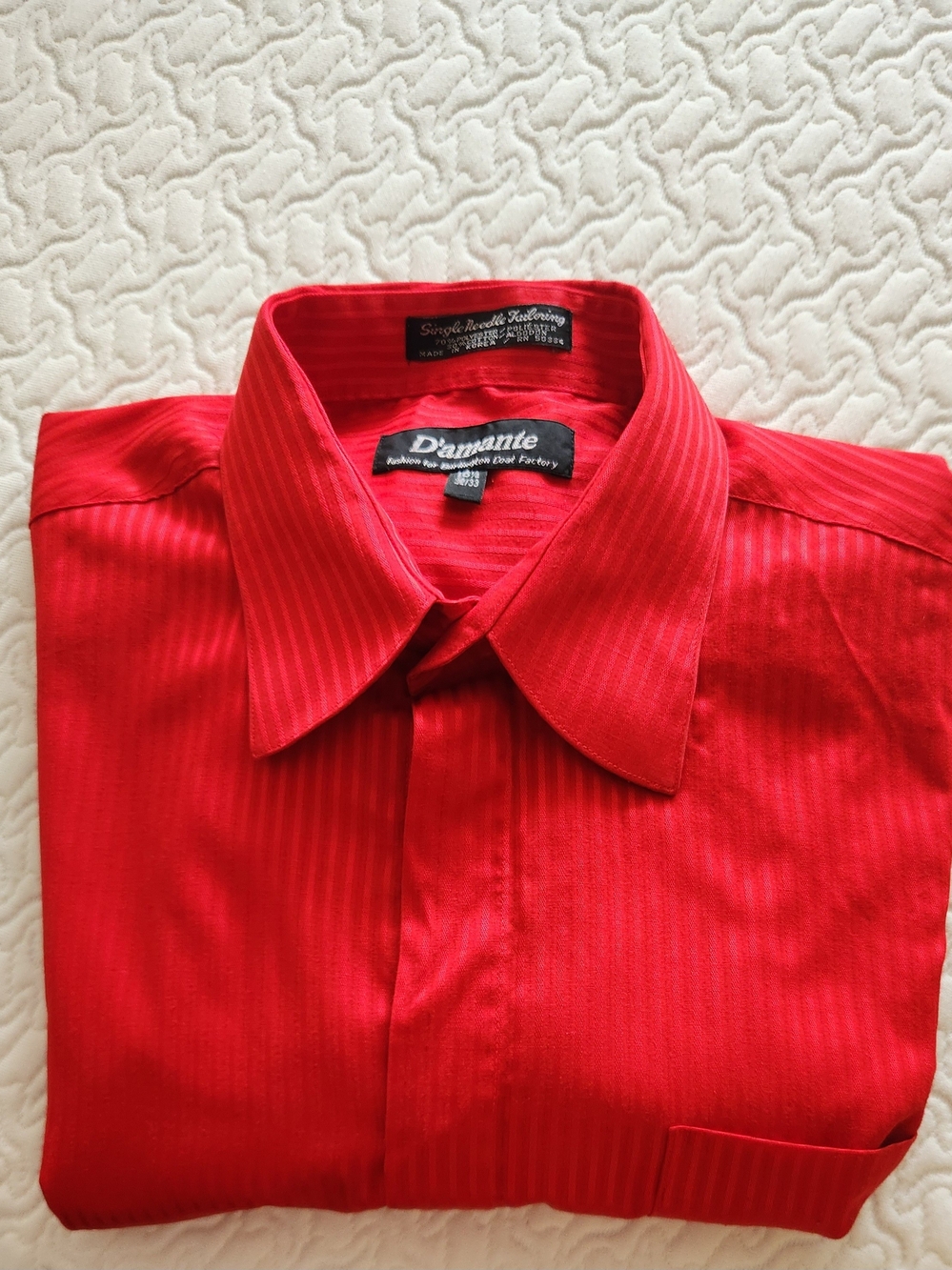 Men's Red Dress Shirt With French Cuffs